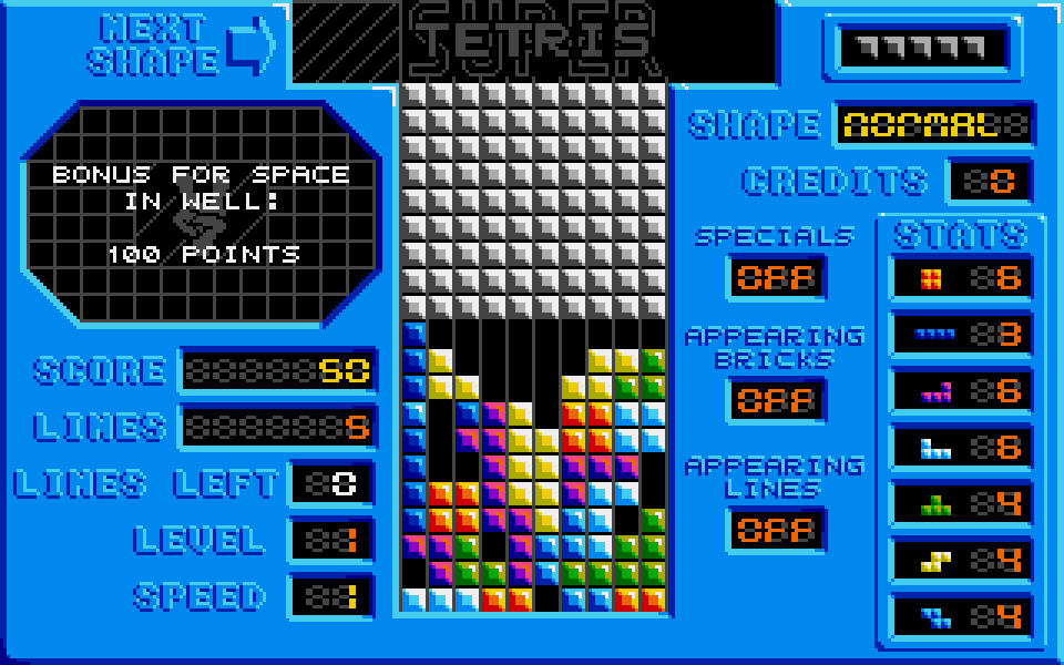 Super Tetris atari screenshot